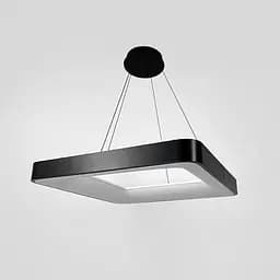 LED люстра підвісна в чорному квадратному корпусі 58х58х6,5 см | Line F | Арт. MJ312-600 BK