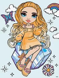 Набір для розпису по номерах для дітей 5+ Rainbow High Poppy Rowan, Ideyka, 30x40 см, КНО1245