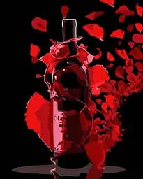 Набір для розпису по номерах Червоне вино, Strateg, на чорному фоні, 40x50 см, AH1020