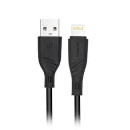 Кабель USB AM - Lightning, 1 м, чорний, Maxxter, 2.1A (UB-L-USB-02-1M)