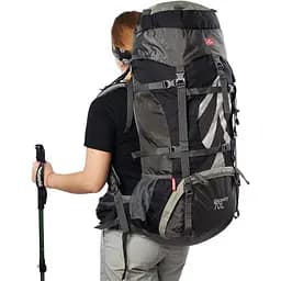 Рюкзак туристичний Naturehike NH70B070-B, 70 л + 5 л, чорно-сірий - мініатюра 11