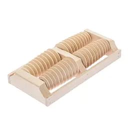 Масажер для стоп дерев'яний для профілактики плоскостопості та рефлекторного масажу на 4 ролики на дві ноги., Woodly 87033