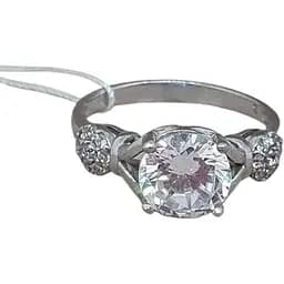 Срібне кільце Агні ЗАНУСЯ з фіанітами.1995/9Р-CZ 17