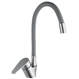 Змішувач для кухні Mixxus Neo-011 gray із силіконовим виливом MI6557 Нержавіюча сталь