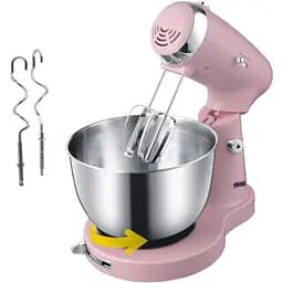 Міксер стаціонарний DSP KM-3034 із чашею планетарним обертанням насадок та нековзними опорами 350W рожевий (KM-3034_1818)