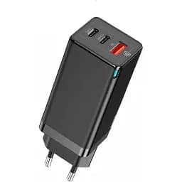 Швидкий зарядний пристрій Baseus Gan2 65 W блок живлення 2*type-C + USB