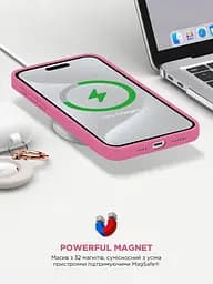 Силиконовый чехол с MagSafe для Apple iPhone 15 Pro Max, ICON2 MagCase, розовый, противоударный, панель с мягкой подкладкой, защита всего корпуса, поддержка беспроводной зарядки, совместим с защитными стеклами и пленками, ArmorStandart (ARM77013) - мініатюра 9