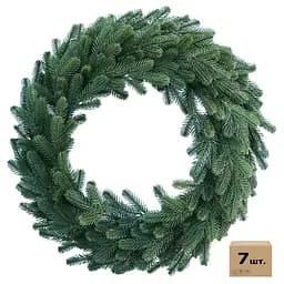 Вінки хвойні різдвяні Hvoya Traditional литі зелені 50 см 7 шт.