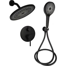 Душова система універсальна Qtap Scorpio прихованого монтажу на два споживача QTSCO113BLM45897 Black matt, Чорний матовий