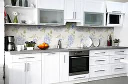 Вініловий кухонний фартух Блакитні пишні квіти наклейка для кухні ПВХ Прованс 60х250 см Happy Pocket Z181641 - мініатюра 6