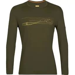 Термокофта Icebreaker 200 Oasis LS Crewe Ski Stripes Men L Loden Heather (1052-IB0 A56 HU069 L)