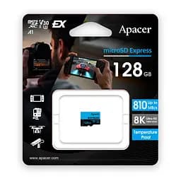 Карта пам'яті microSDXC (UHS-1 U3) Apacer Express 128Gb class 10 V30 A1 Read/Write:810/700 MB/sec (Compatible with Nintendo Switch 2) (AP128GMCEXG3X17-RA) - мініатюра 2