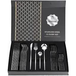 Набор столовых приборов 24 предмета серебристый