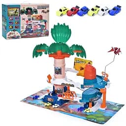 Гараж двухэтажный с машинками и динозаврами, музыкальные эффекты XZ-1068