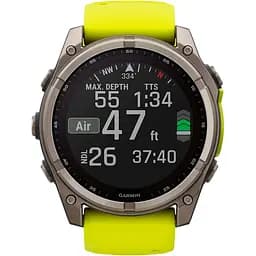 Смарт-годинник Garmin Fenix 8 Solar Sapphire 51mm Titanium with Amp Yellow/Graphite Silicone Band (010-02907-20) [116854] - мініатюра 10