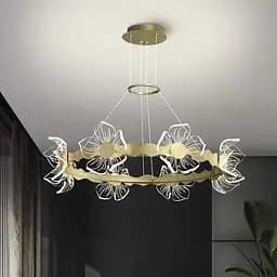 Роскошная подвесная люстра с цветами в латунном корпусе Ø 75 см Ст. D 5021L-750*160 Line F