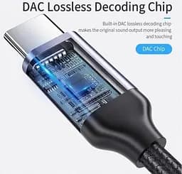 Аудіо-перехідник Type-C to AUX Mini-Jack 3.5 mm Essager 1М Кабель Аукс на Тайп-С (USB-C) Black-Grey (695523740259) - мініатюра 5