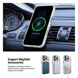 Чехол для Apple iPhone 17 Pro, Uniq MagCase, белый, противоударный, панель-накладка с MagSafe, ударопрочный TPU+PC, с магнитом MagSafe, поддержка полноценной беспроводной зарядки, ArmorStandart (ARM86269) - мініатюра 4
