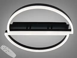 Стельова LED люстра чорна 58W димер пульт 2 рамки
