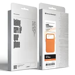 Карбоновый чехол для Apple iPhone 17 Pro, LikeCarbon2 MagCase, оранжевый, тонкий защитный чехол-панель из поликарбоната с магнитами N52, MagSafe, противоударный, совместим с беспроводной зарядкой, приподнятые края для защиты камеры - мініатюра 8