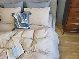 Комплект постільної білизни Washed Cotton з вареної бавовни латте Latte  - двоспальний - мініатюра 2
