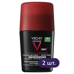 Антиперспірант для чоловіків Vichy Deo Clinical Control кульковий 96 годин захисту проти надмірного потовиділення та запаху 100 мл (2 шт. х 50 мл)
