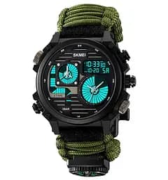 Годинник чоловічий наручний спортивний Skmei 2202 Paracord (Зелений нейлоновий ремінець) - мініатюра 3