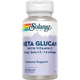 Бета-Глюкан с витамином C Solaray Beta Glucan with Vitamin C 10 мг 60 вегетарианских капсул (2023-10-3008)