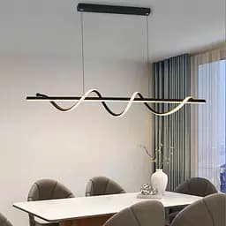 Закручена LED люстра у чорному корпусі 100 см | Арт. H22L-1000 BK | Line F