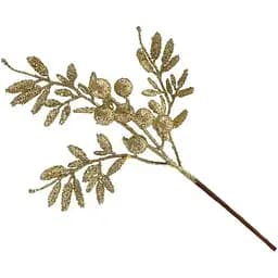 Ветка для декора 35 см Искусственные материалы для декора и флористики с глитером Золотистый