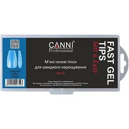 Геловые типсы Canni Medium coffin для быстрого наращивания прозрачные 240 шт.