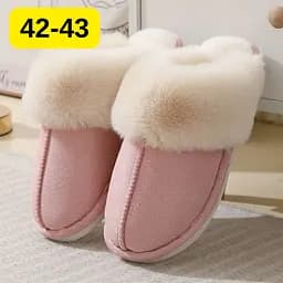 Жіночі домашні капці з хутром Slippers теплі м’які закриті тапочки для дому 42-43 рожевий KT8003834 - мініатюра 2