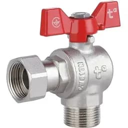 Кран шаровой Thermo Alliance Forte 1/2" ВН угловой, PN40, с накидной гайкой, бабочка SF224W15