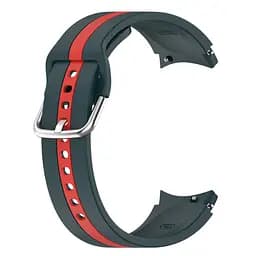 Браслет D2 для Samsung Galaxy Watch 5 - темно-зелено-червоний ширина кріплення 20мм силікон Watchbands (W17-2WB12312664) - мініатюра 3