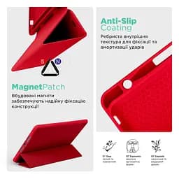 Чохол-книжка для планшета Apple iPad 10.2 (2019)/10.2 (2020)/10.2 (2021), Smart Fold Pen, червоний, 10.2 дюймів, з екошкіри + TPU, з магнітною застібкою, підставкою, тримачем під стилус, протиударний, з функцією Wake/Sleep, ArmorStandart (ARM74932) - мініатюра 7