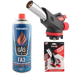 Ручная мини газовая горелка Nowax с баллоном Winso на 400 мл, 220 гр (na_75)