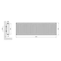 Радіатор сталевий Thermo Alliance 22 тип 600x2000 бічне підключення - мініатюра 2