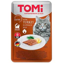 Вологий корм TOMi turkey in spinach jelly індичка У шпинатному желі100 г