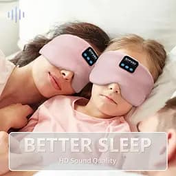 Маска для сну Bluetooth 5.4 Навушники М'яка бездротова пов'язка на голову Blackout з мікрофоном - мініатюра 3