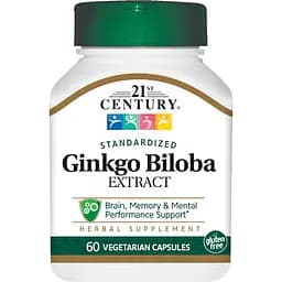 Натуральна добавка 21st Century Ginkgo Biloba Extract, 60 вегакапсул