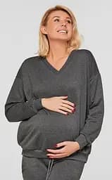 Світшот трикотажний для вагітних і мам-годувальниць oversize Liverpool розмір L-XL Lullababe Темно-сірий