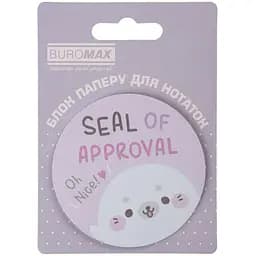Блок паперу для нотаток Buromax Cute Seal з клейким шаром 70х70 мм 30 аркушів в асортименті (BM.2381-72) - мініатюра 4