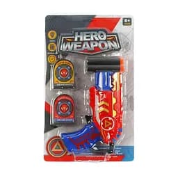 Іграшковий пістолет Hero Weapon з 6 м'якими патронами та мішенями, червоний