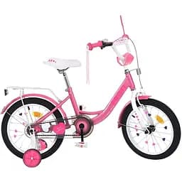 Велосипед Profi MB 14041-1 14" з додатковими бічними колесами гумові рожевий