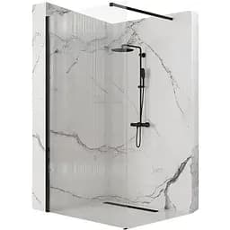 Душова стінка Rea Aero 100 intimo black REA-K4121, прозорий, чорний матовий