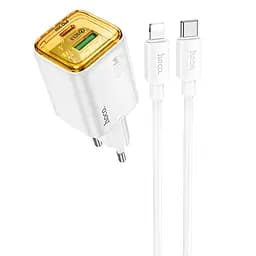 МЗП Hoco N53 Monsoon PD30W+QC3.0 (1USB-A/1C) + кабель Type-C to Lightning White