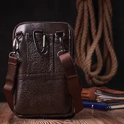 Чоловіча шкіряна сумка Vintage 11х18,5х4 см sum0024957 - мініатюра 7