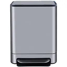 Ведро для мусора JAH Soft Close с педалью 30 л серебряный металлик (JAH7115)
