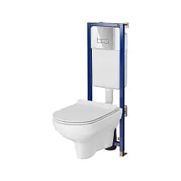 Інсталяція Cersanit Tech Line Base з кнопкою Base Smart + унітаз City CleanOn із сидінням 30412 - мініатюра 2