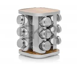 Органайзер набор для специй на вращающейся подставке Edenberg EB-18002 12 емкостей для хранения специй Серый